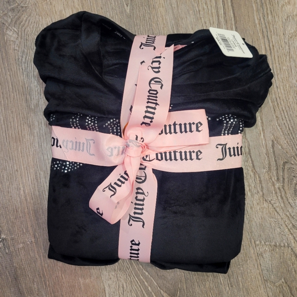 Juicy Couture Black Velour Sleepwear Set L